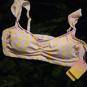 NWT Stoney Clover Lane Hearts Padded Bikini Swim Top